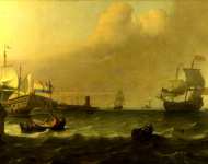 Ludolf Bakhuizen - Dutch Men-of-war entering a Mediterranean Port